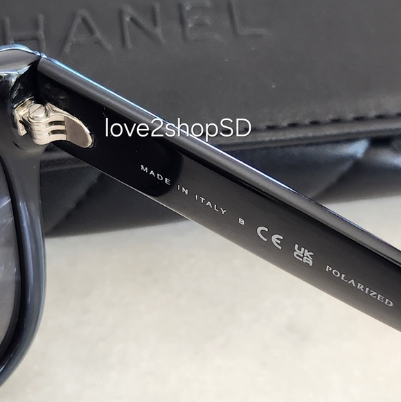CHANEL Black Polarized Sunglasses CH5380 C501/S8 NIB Authentic Unused - Picture 9 of 11